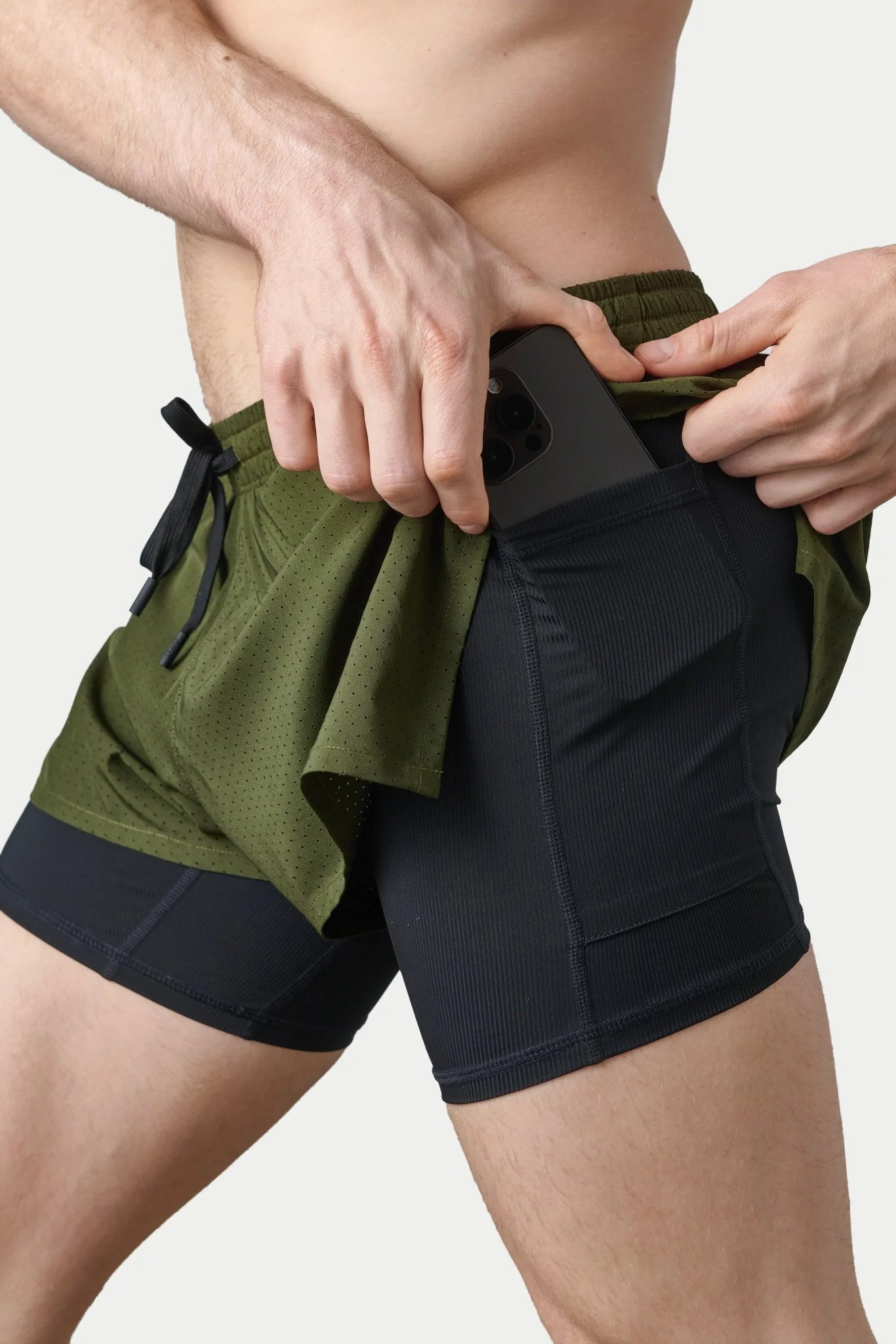 BREEZE Liner Shorts - Army Green - Image 5