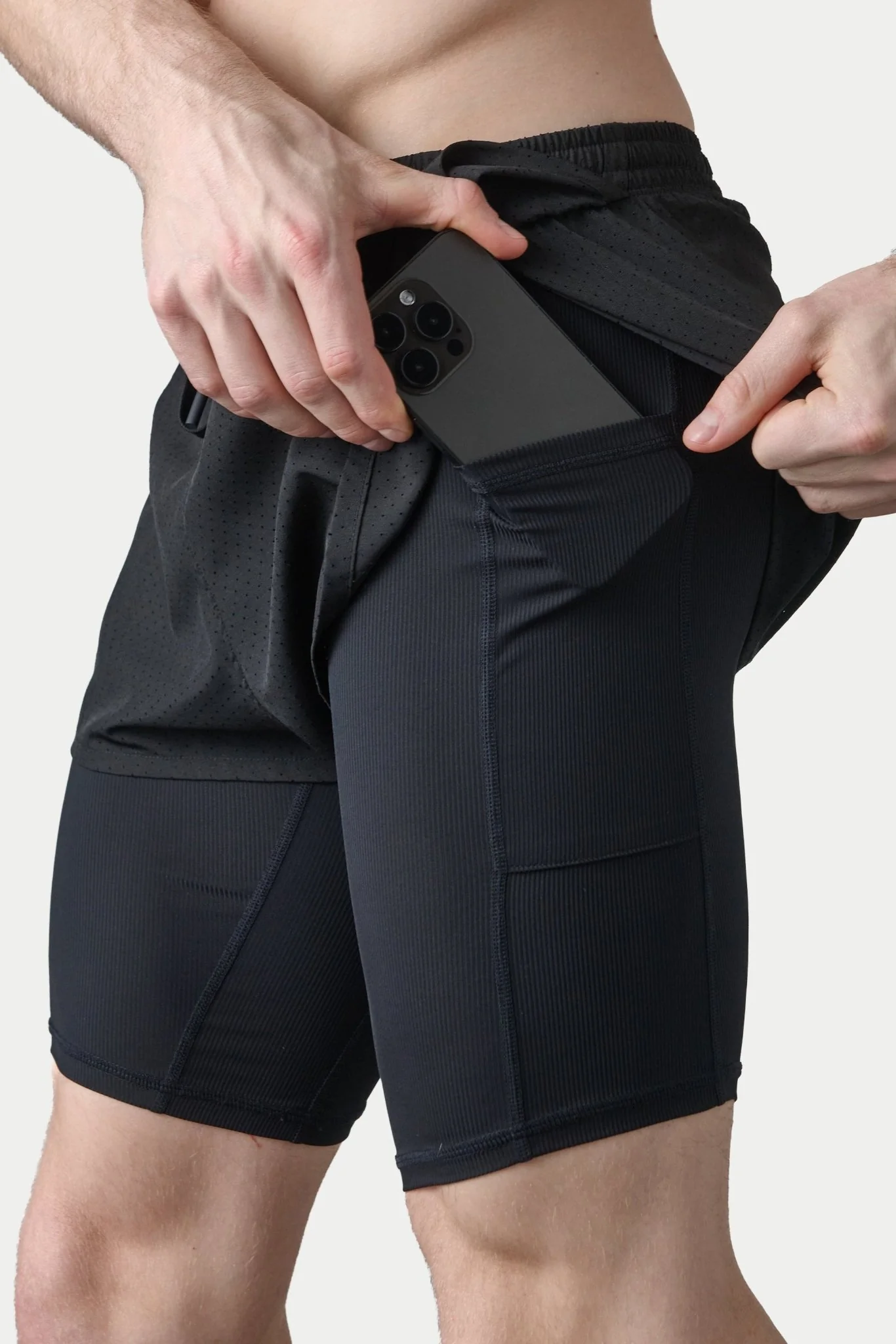 BREEZE Long Liner Shorts - Black - Image 7