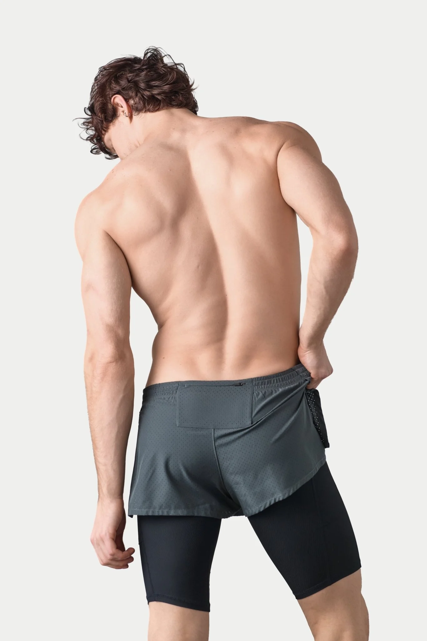 BREEZE Long Liner Shorts - Gray - Image 2