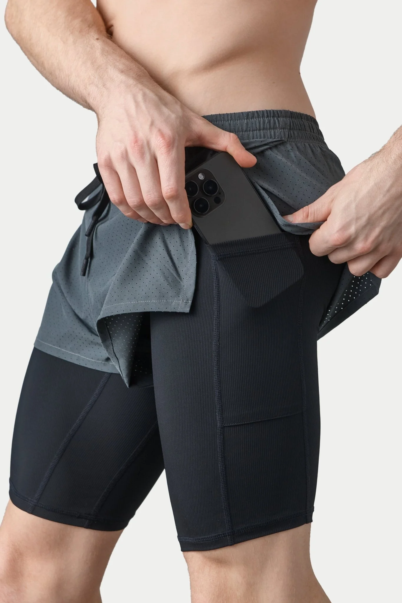 BREEZE Long Liner Shorts - Gray - Image 5