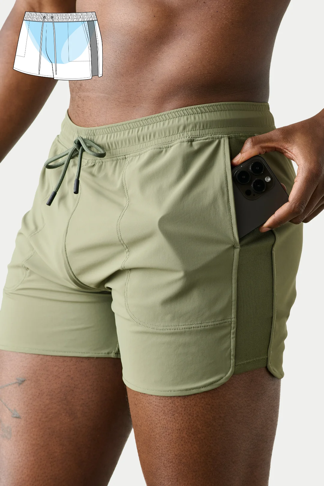EDGE Shorts - Moss Green - Image 6