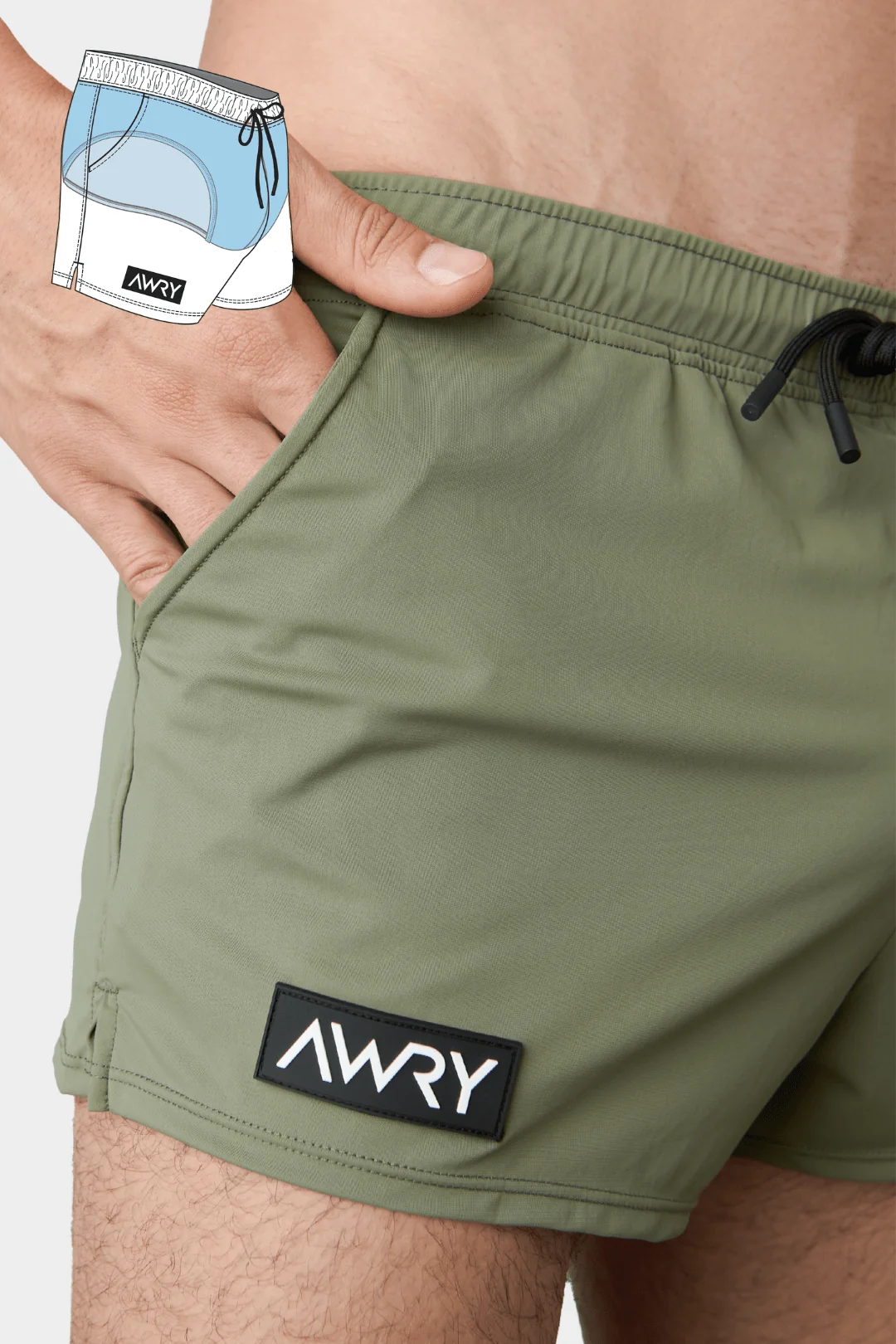 HYBRID Shorts - Moss Green - Image 5