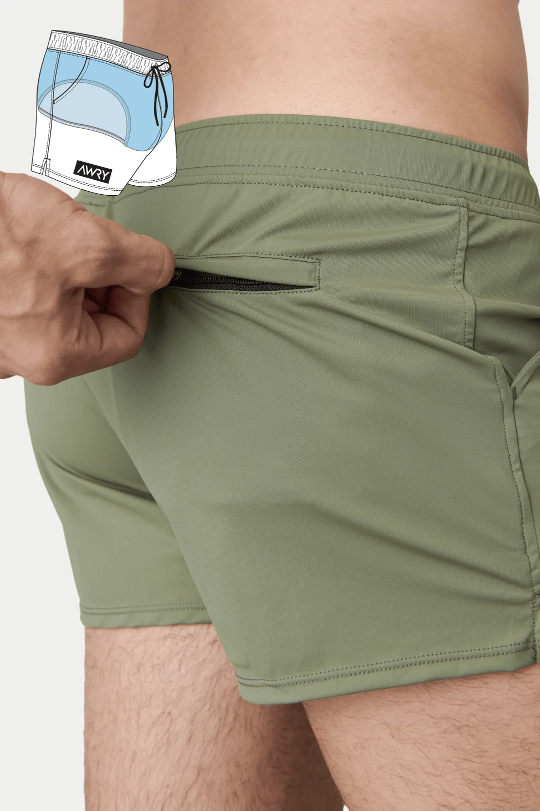 HYBRID Shorts - Moss Green - Image 6