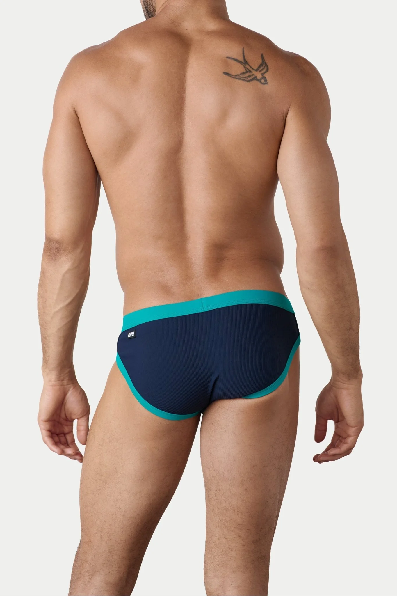 OASIS Contrast Swim Brief - Navy & Teal - Image 3