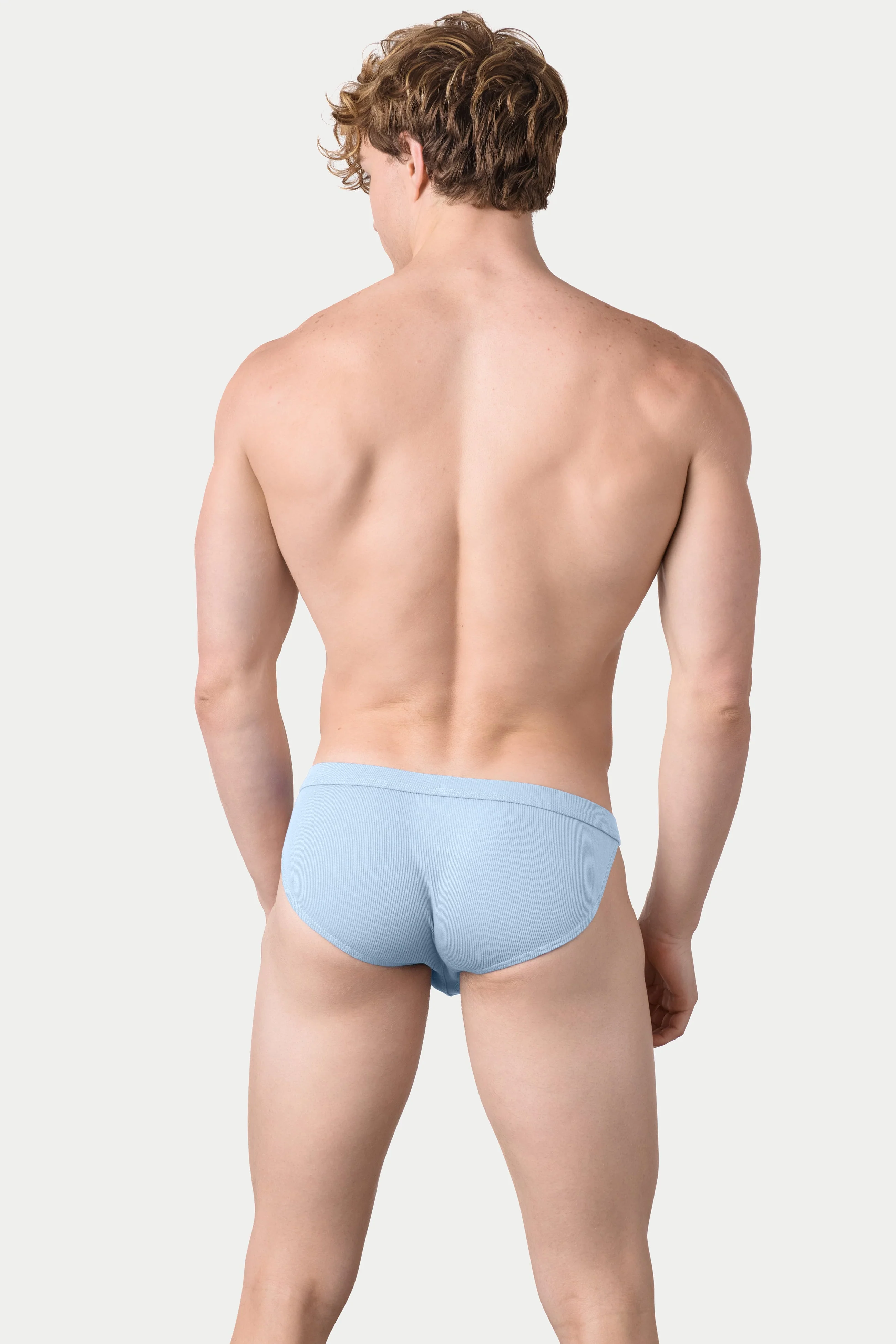 RIBBED Tanga Briefs - Sky Blue - Image 4