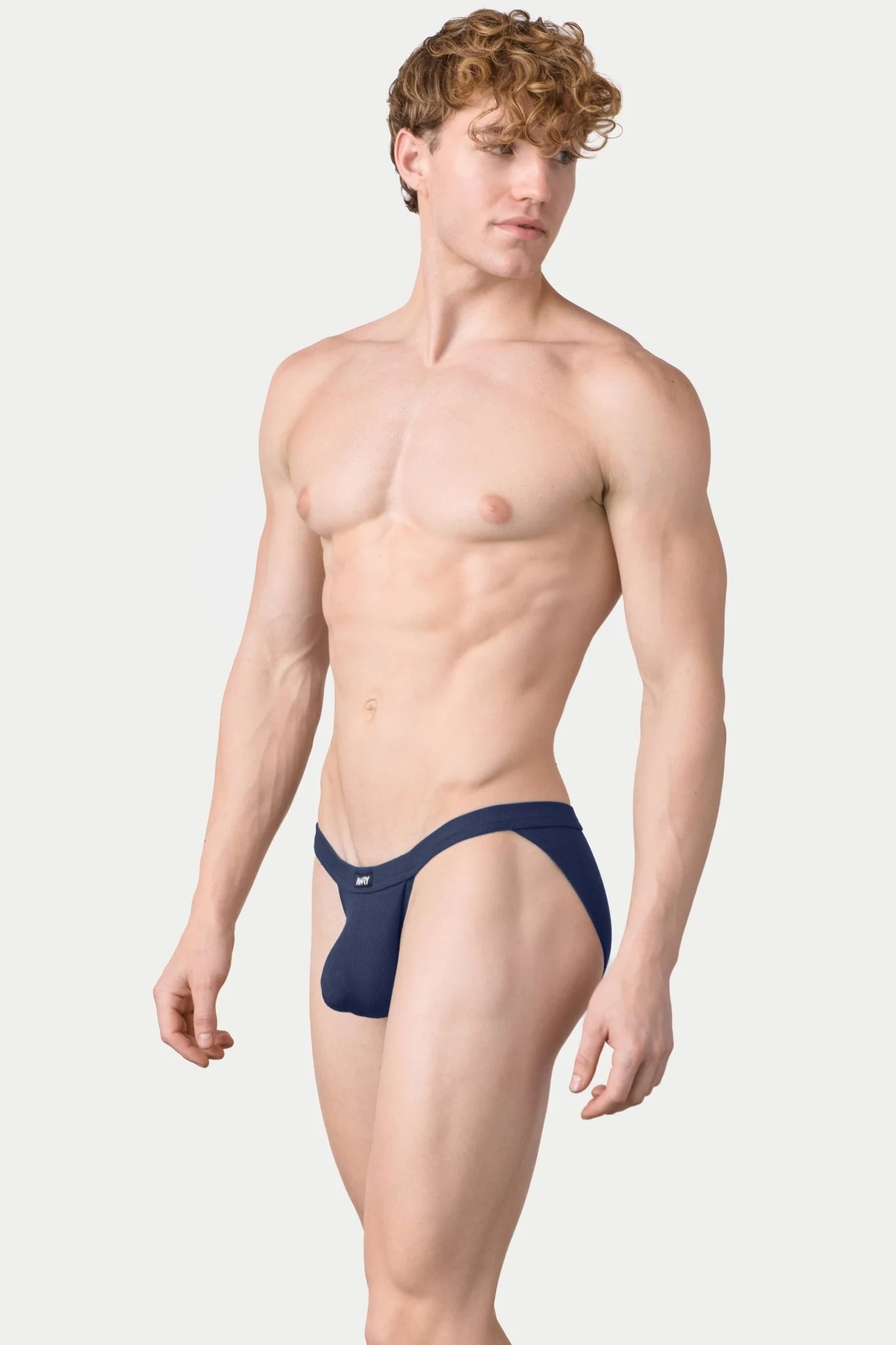 RIBBED Tanga Briefs - Navy - Image 2