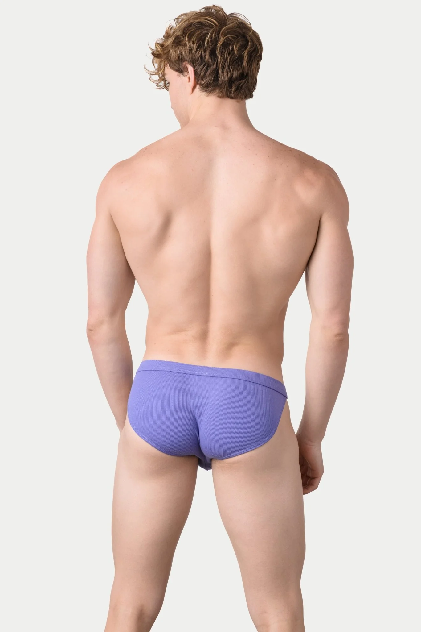 RIBBED Tanga Briefs - Pastel Purple - Image 3