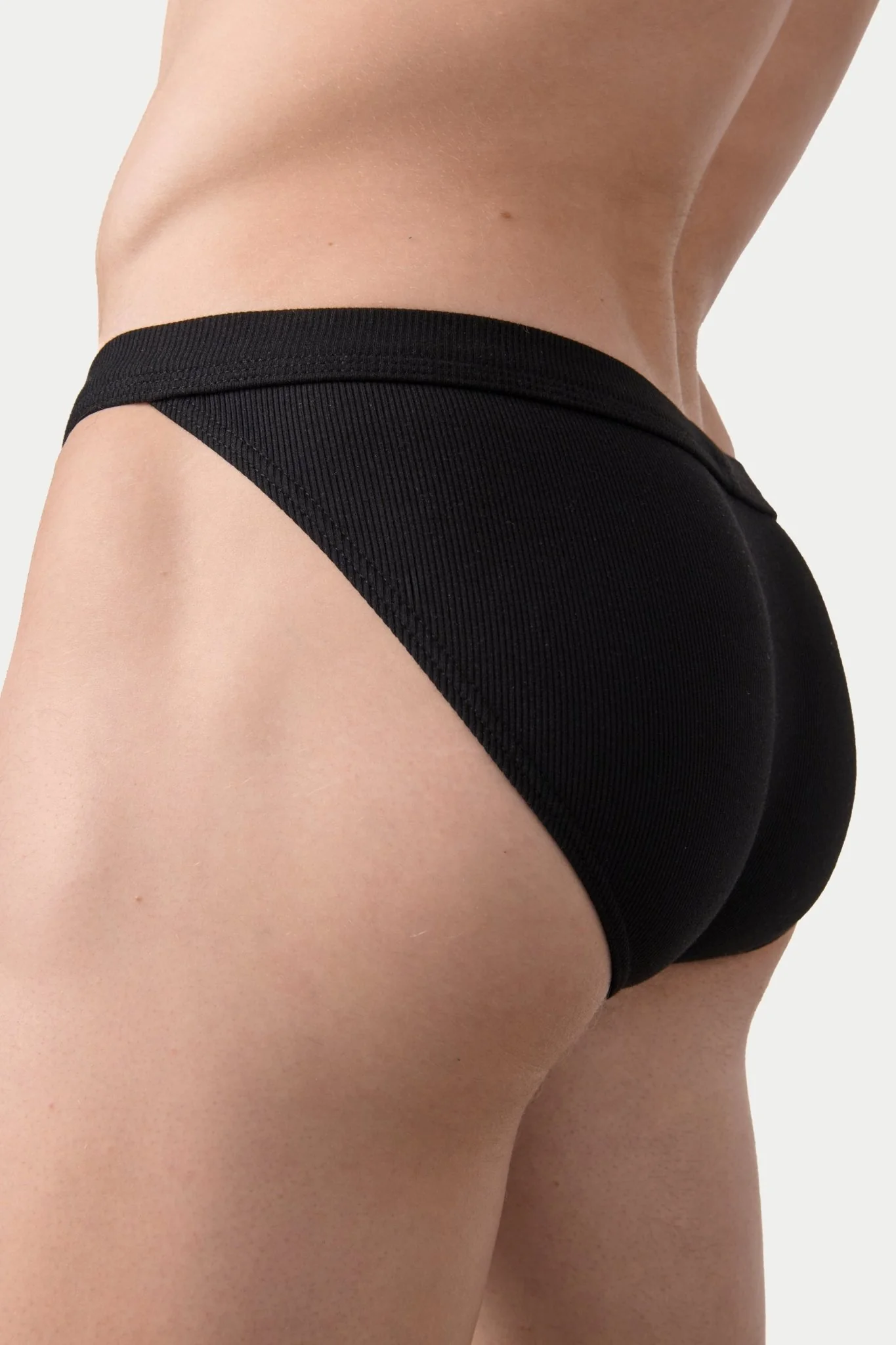 RIBBED Tanga Briefs - Black - Image 5